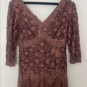 Pisarro Nights Mauve Beaded Gown